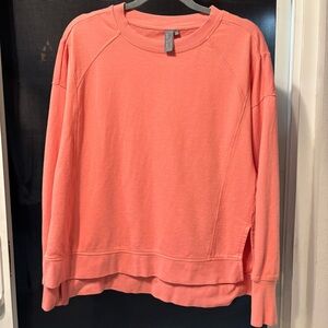 Sweaty Betty After Class Cotton Modal Crew Neck Sweatshirt Melon Pink size S